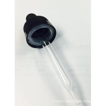 Taper Clear Tubular Glass Dropper with Cap and Rubber Bulb